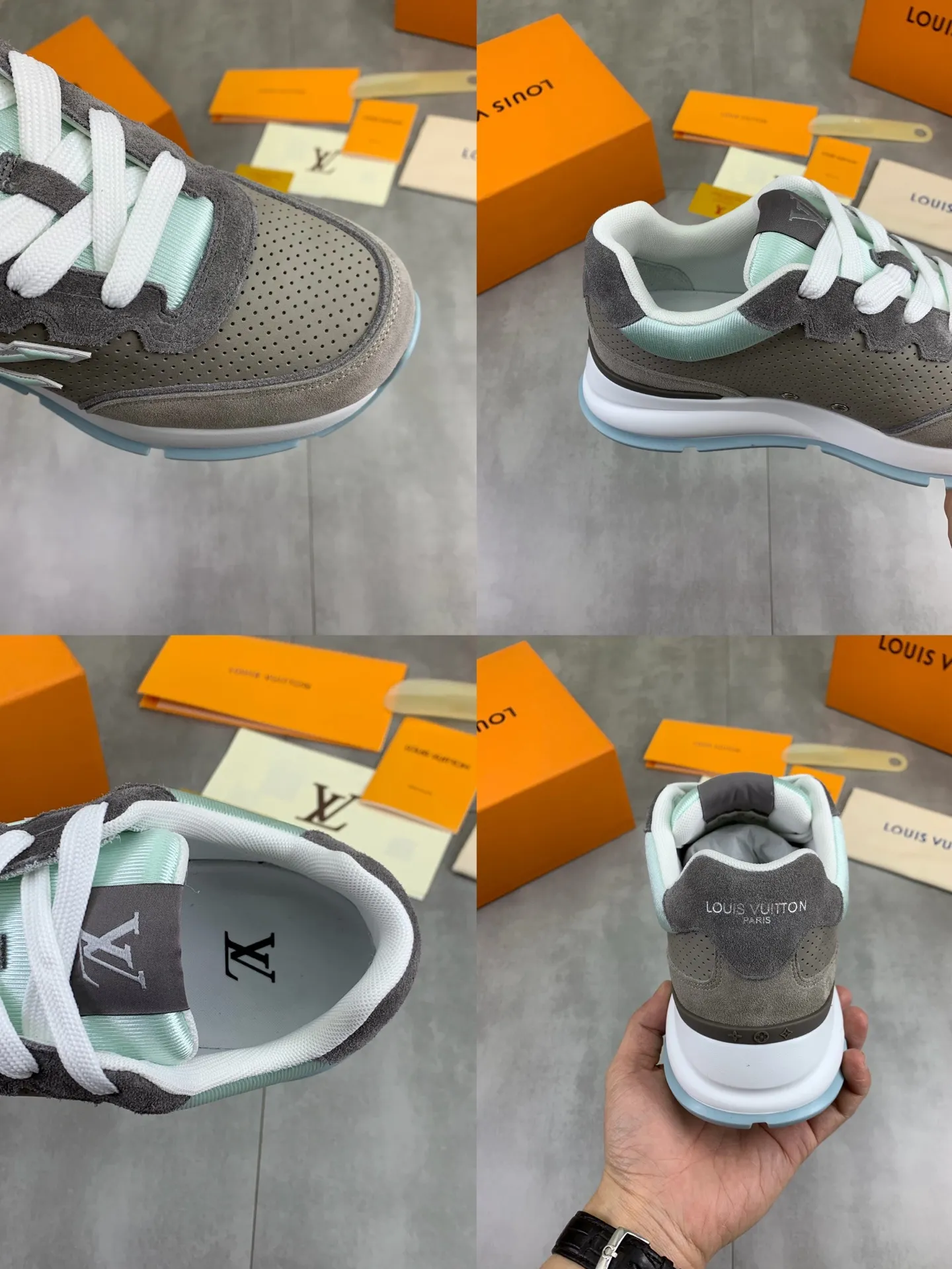 Factory price P700 💶 Top version [LOUIS VUITTON] Couple 🧑‍🤝‍🧑 Craftsman style Counter series (original order) New style 🍀LV Louis Vuitton - top version LV classic high-top trendy shoes! Made of imported original craft calfskin, original breathable lining, and original wear-resistant, lightweight, high-end TPU outsole! High quality products! 2️⃣ colors available, size: male 38-44 (45 46 customized)